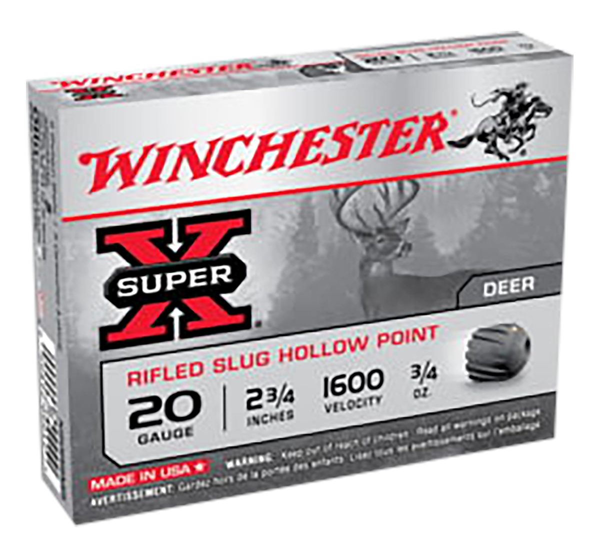 Winchester Ammo X20RSM5VP Super X 20 Gauge 2.75in 3/4oz Rifled Slug Shot 15