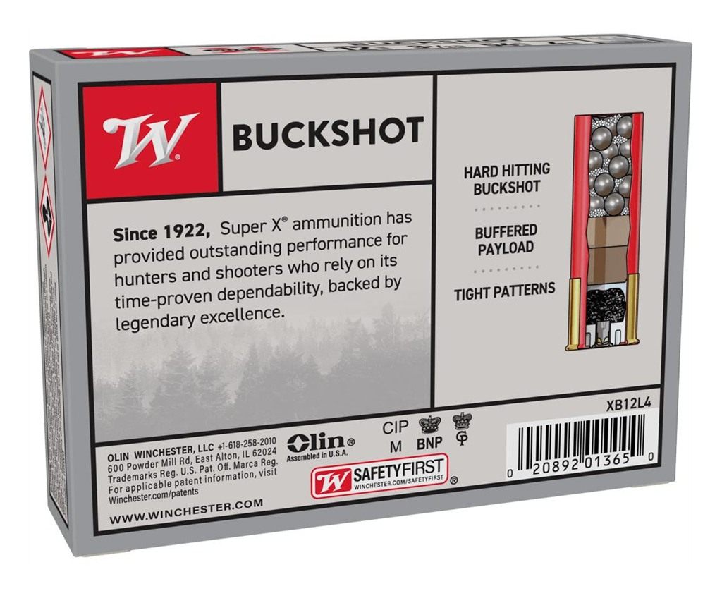 Winchester Ammunition Ammo XB12L4 Super X 12 Gauge 3.50in 54 Pellets 4 Buck