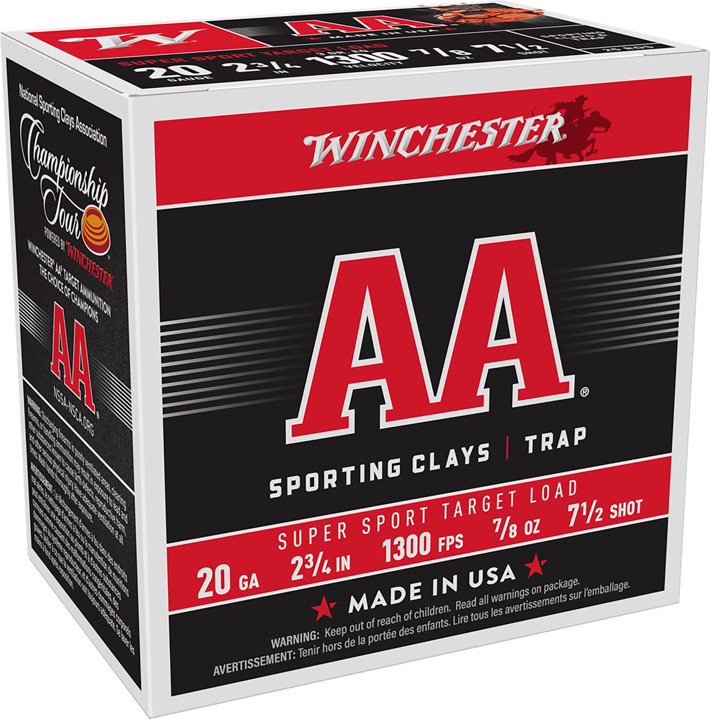 Winchester Ammunition Ammo AASC207 Super Sport Clay 20 Gauge 2.75in 7/8oz 7