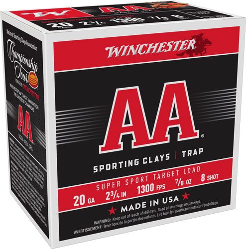 Winchester Ammunition AA 20GA 2.75in 7/8OZ 8 1300FPS 250RD Case LOT