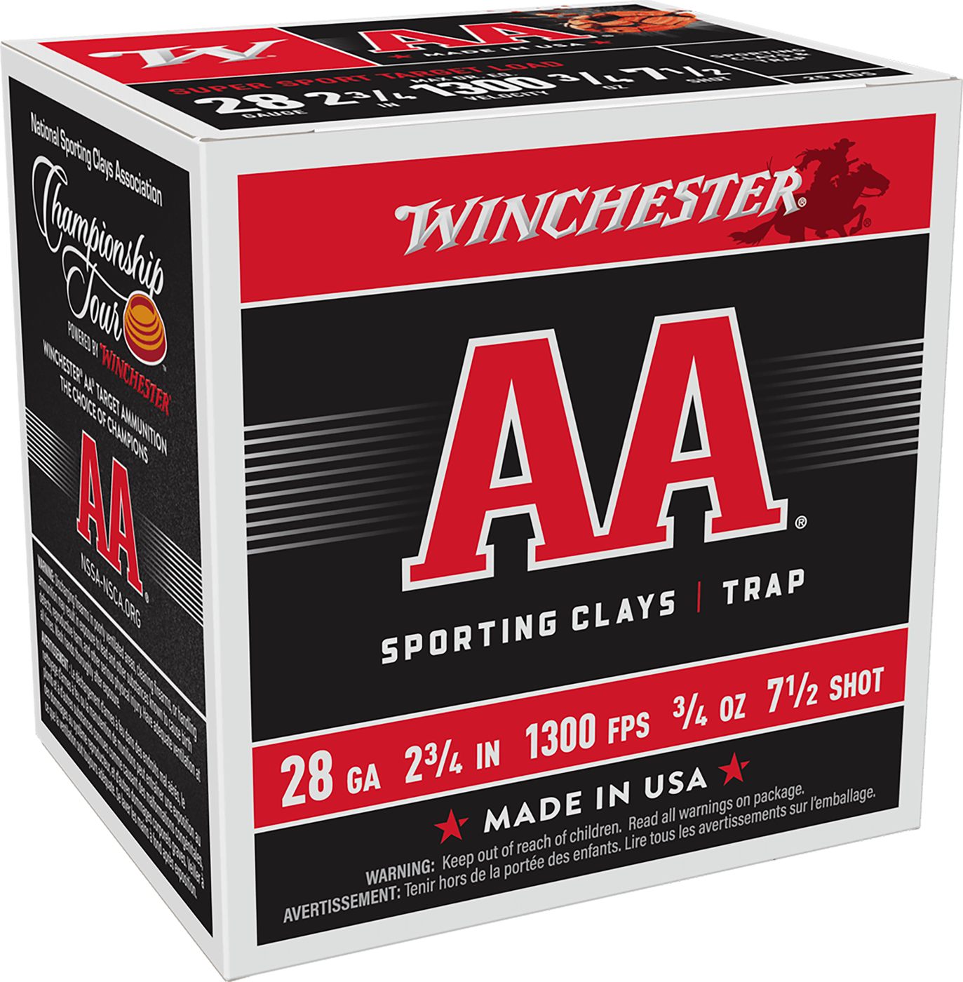 Winchester Ammunition Ammo AASC287 Super Sport Clay 28 Gauge 2.75in 3/4oz 7