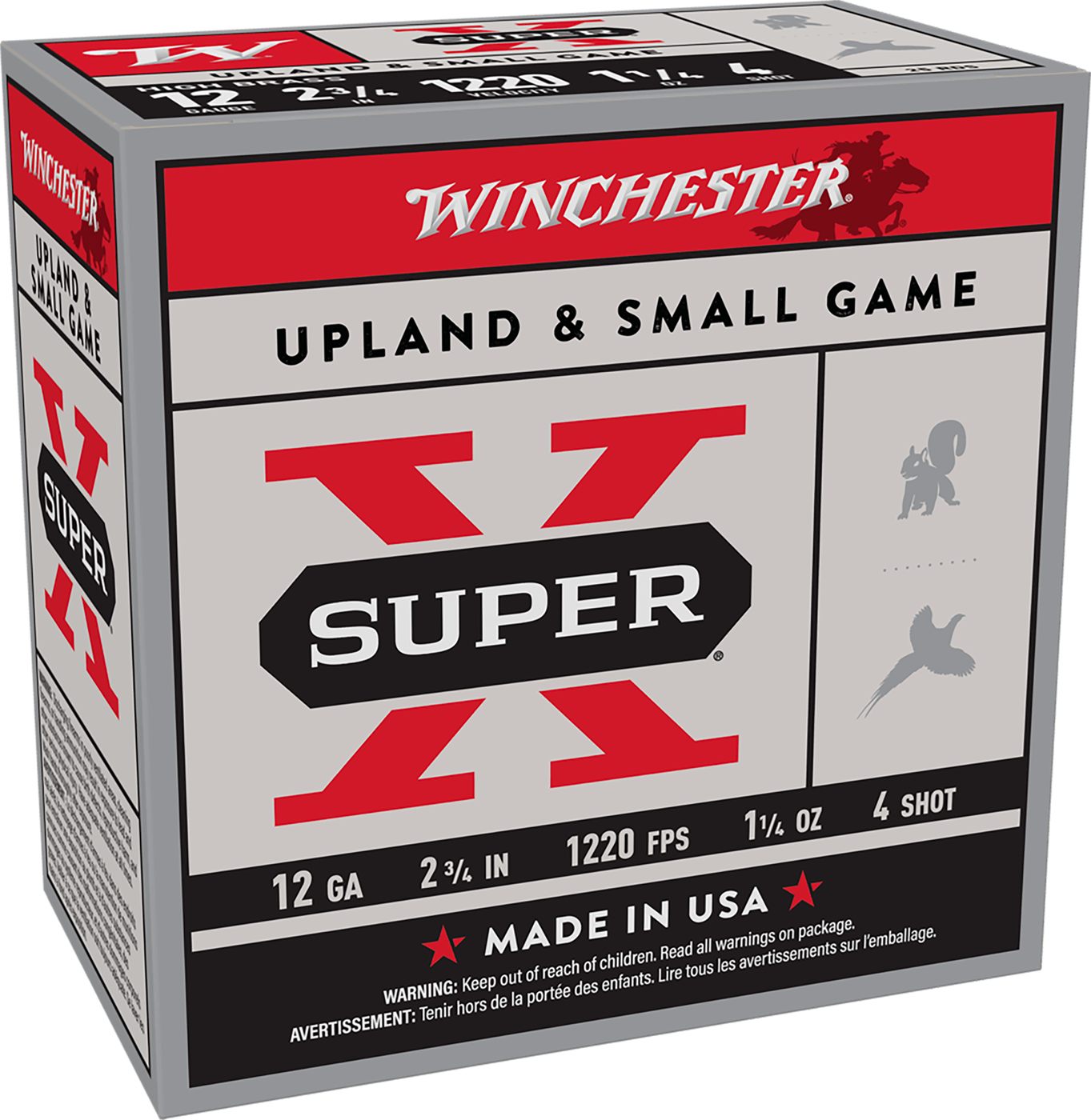 Winchester Ammunition Ammo X12P4 Super X Game Load High Brass 12 Gauge 2.75