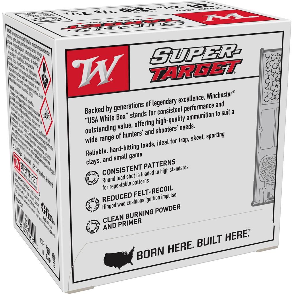 Winchester Ammo TRGT207 Super-Target 20 Gauge 2.75in 7/8oz 7.5 Shot 25 Per