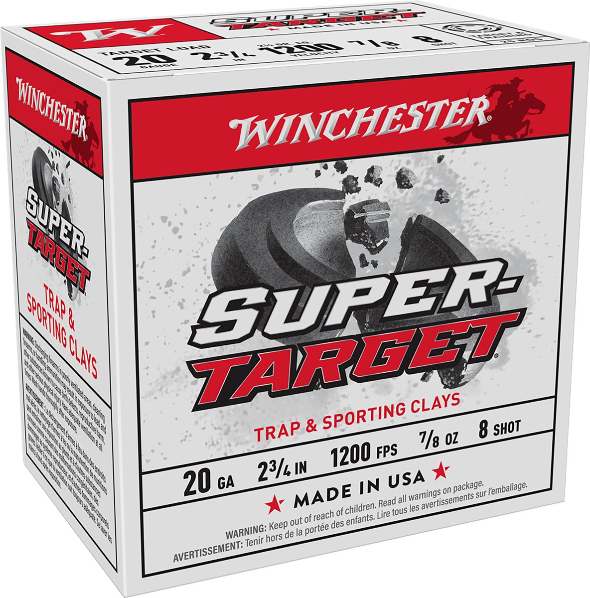 Winchester Ammunition Ammo TRGT208 Super-Target 20 Gauge 2.75in 7/8oz 8 Sho