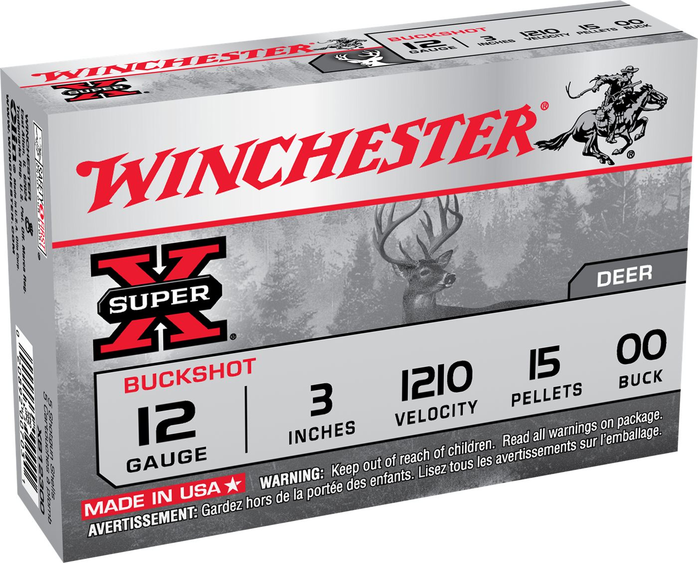 Winchester Ammunition Ammo XB12300VP Super X 12 Gauge 3in 15 Pellets 00 Buc