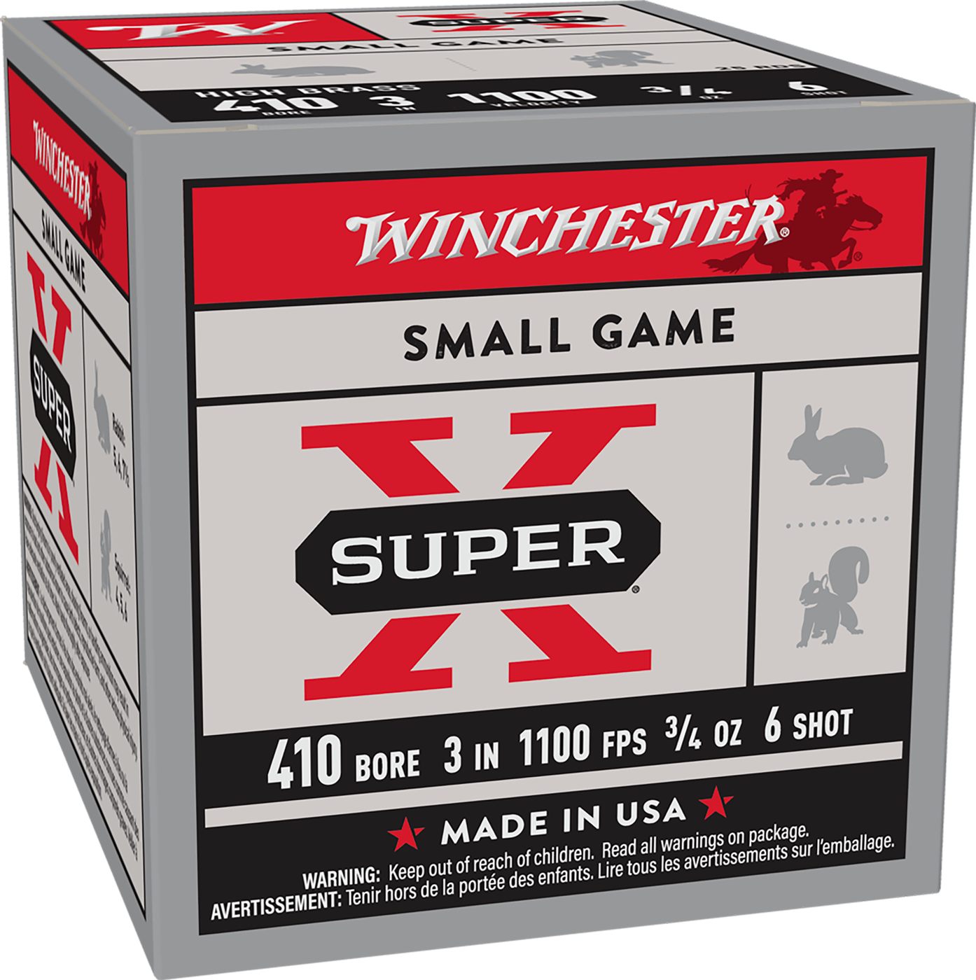 Winchester Ammunition Ammo X413H6 Super X Heavy Game Load High Brass 410 Ga