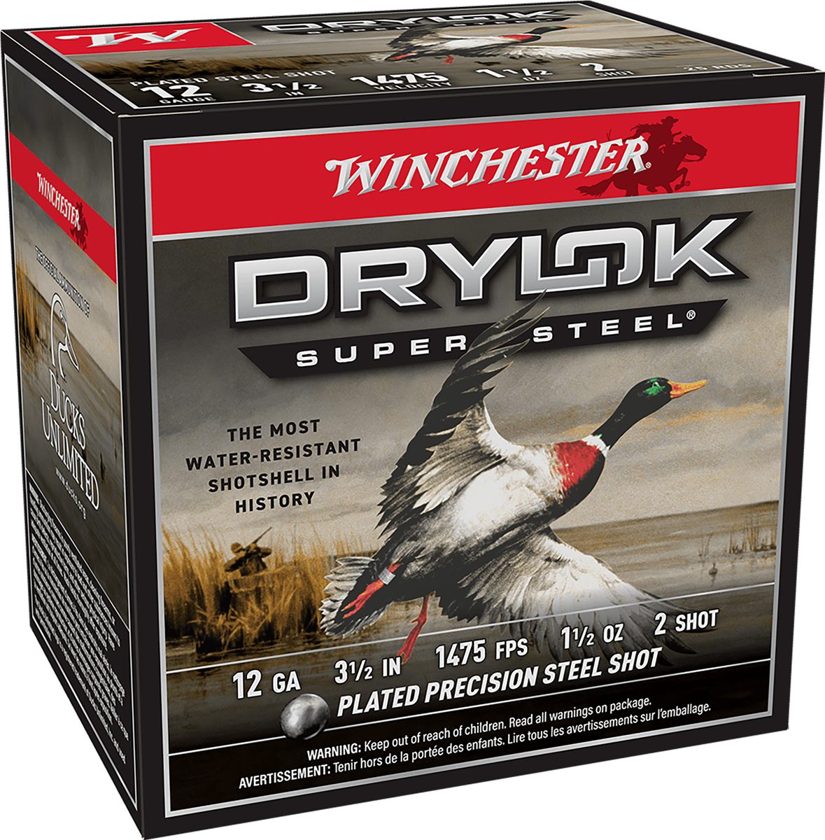 Winchester Ammo SSH12LH2 Drylok Super Steel High Velocity 12 Gauge 3.50in 1