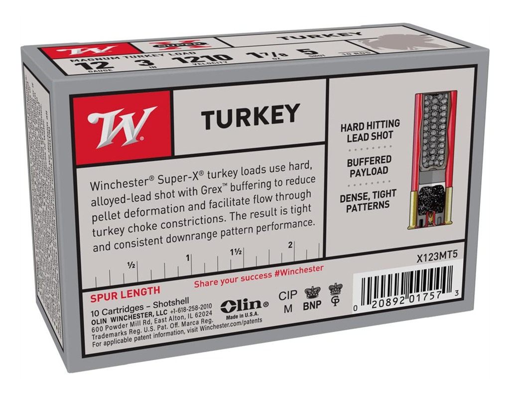 Winchester Ammo X123MT5 Super X Magnum Turkey 12 Gauge 3in 1 7/8oz Copper P