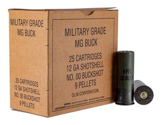 Winchester Ammunition Military Grade 12GA 2-3/4in 00 Buckshot (9 Pellets) V view 2