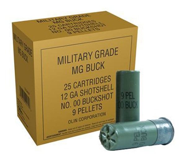 Winchester Ammunition Military Grade 12GA 2-3/4in 00 Buckshot (9 Pellets) V view 3