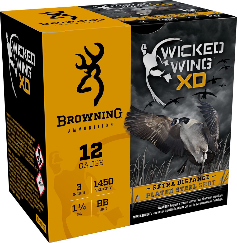 Browning Ammunition Ammo B193411230 Wicked Wing XD 12 Gauge 3in 1 1/4oz BBS