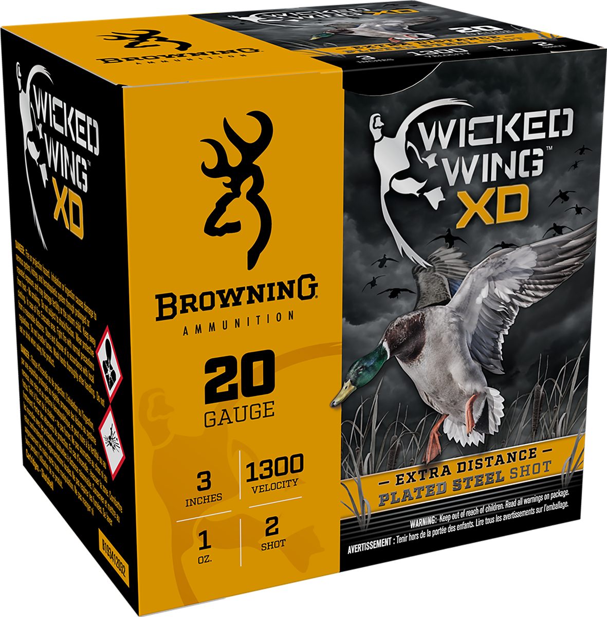 Browning Ammunition Ammo B193412032 Wicked Wing XD 20 Gauge 3in 1oz 2 Shot