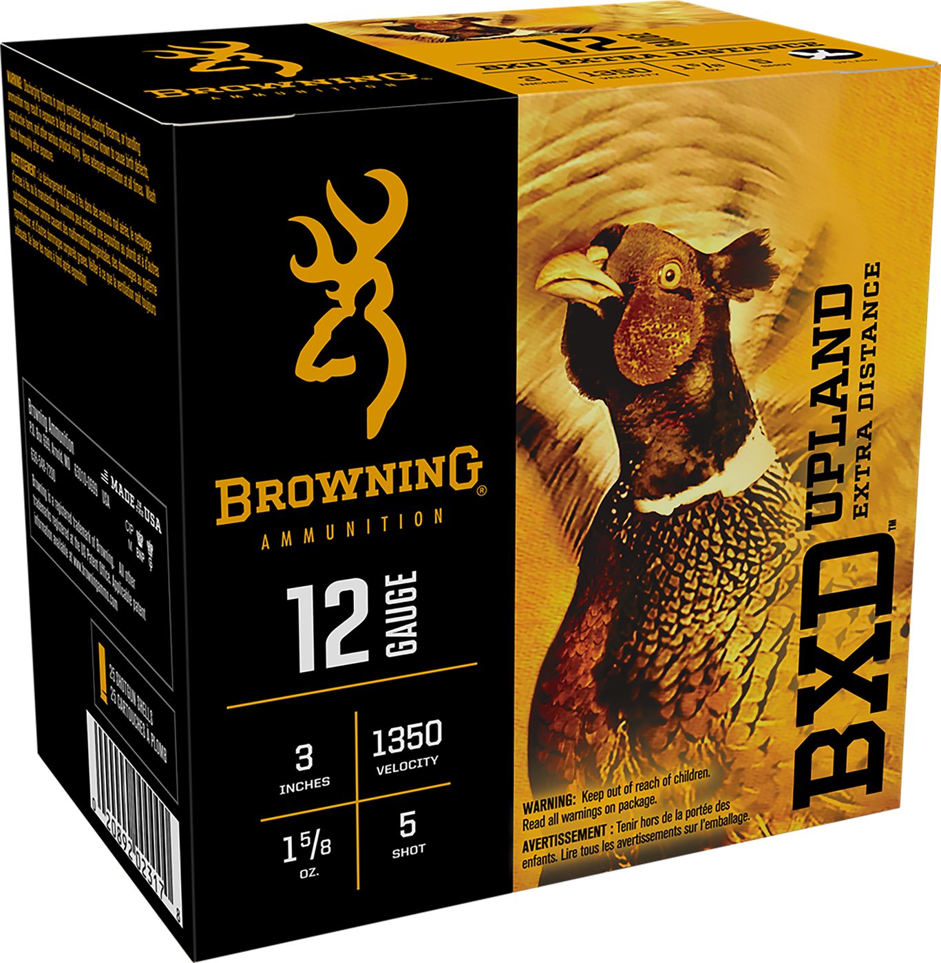 Browning Ammunition Ammo B193511235 BXD Upland 12 Gauge 3in 1 5/8oz 5 Shot