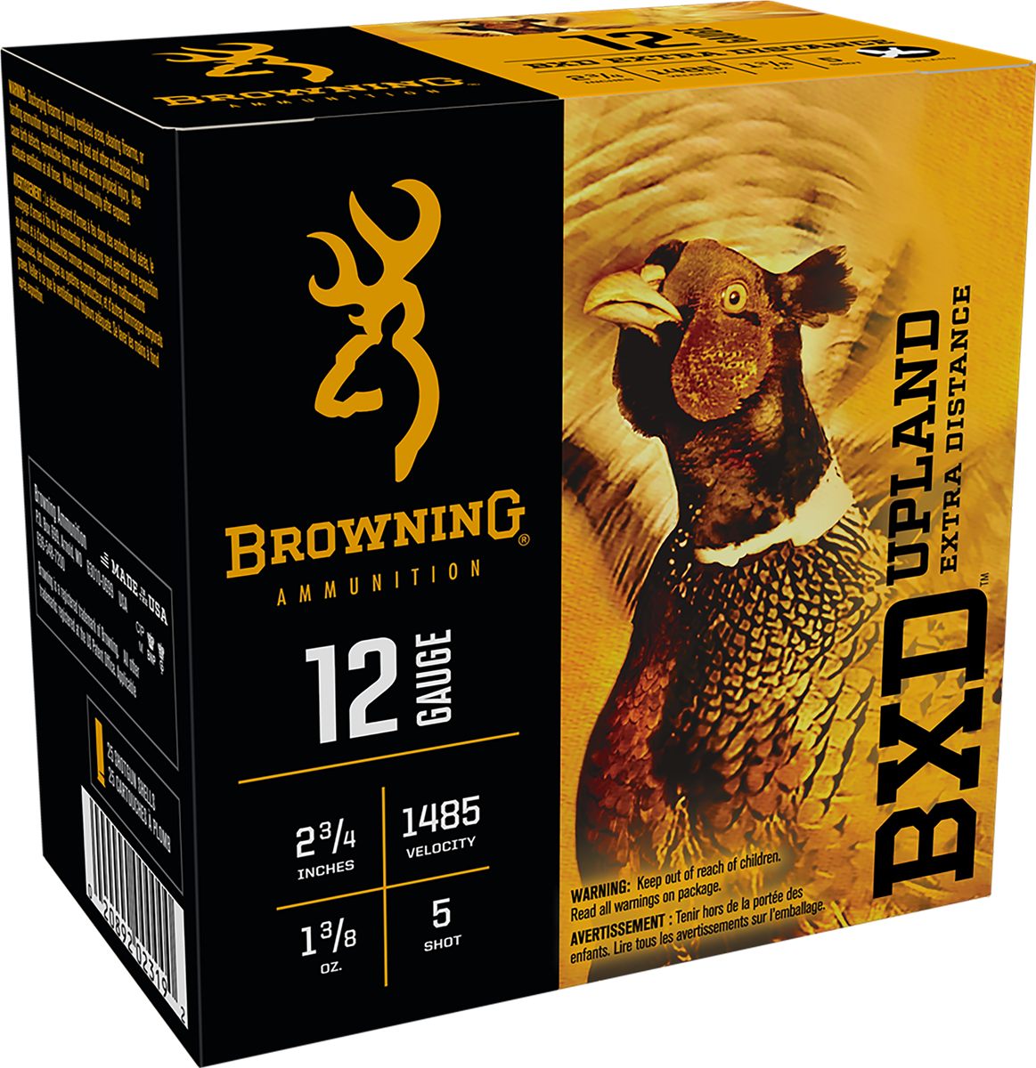 Browning Ammunition Ammo B193511225 BXD Upland 12 Gauge 2.75in 1 3/8oz 5 Sh