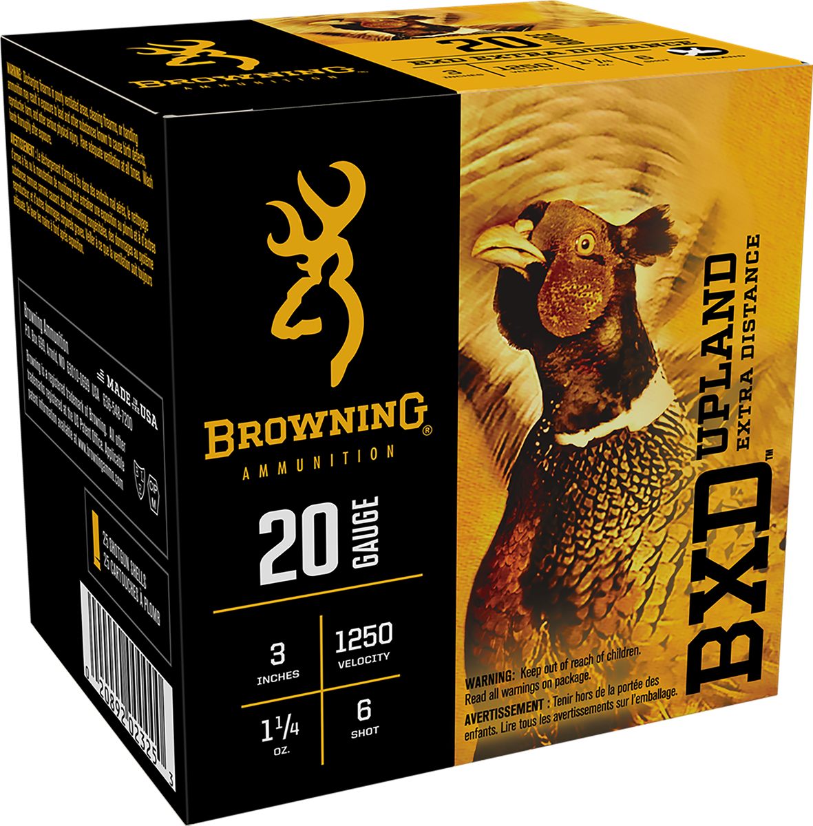 Browning Ammunition Ammo B193512036 BXD Upland 20 Gauge 3in 1 1/4oz 6 Shot