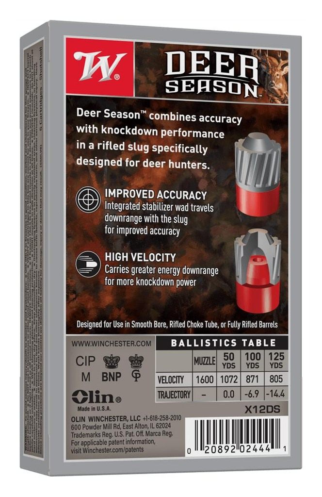 Winchester Ammunition Ammo X12DS Deer Season High Velocity 12 Gauge 2.75in view 2