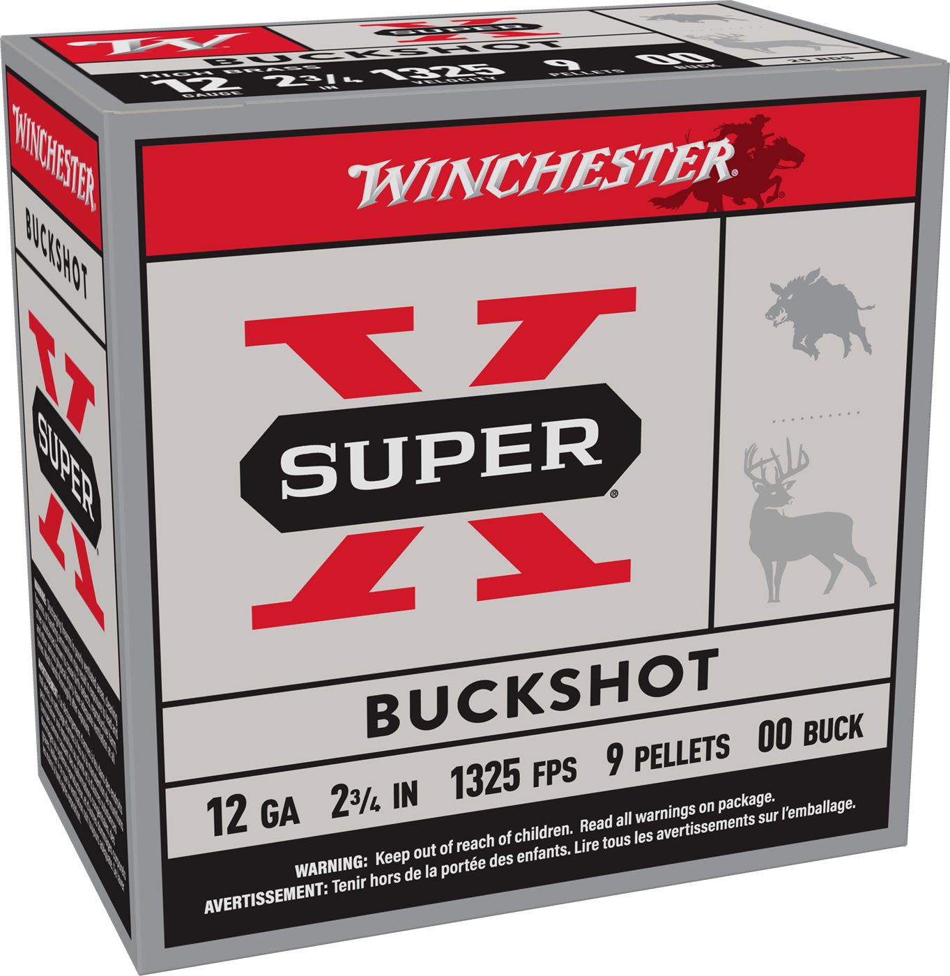 Winchester Ammo XB1200VP25 Super X 12 Gauge 2.75in 00 Buck Shot 25 Per Box/