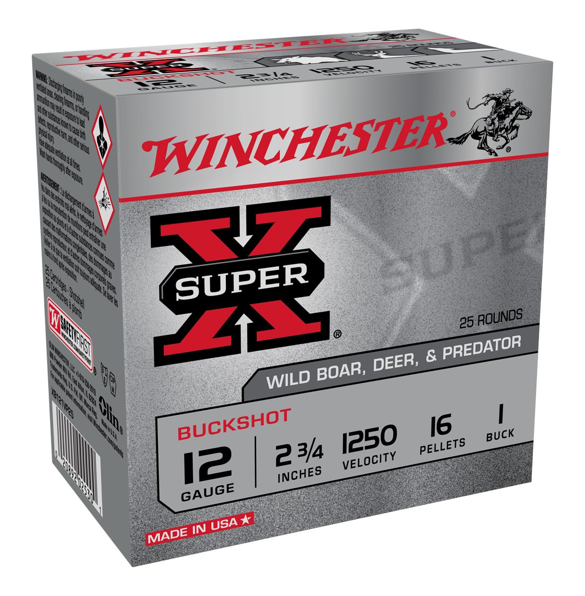 Winchester Ammunition Ammo XB121VP25 Super X 12 Gauge 2.75in 16 Pellets 1 B