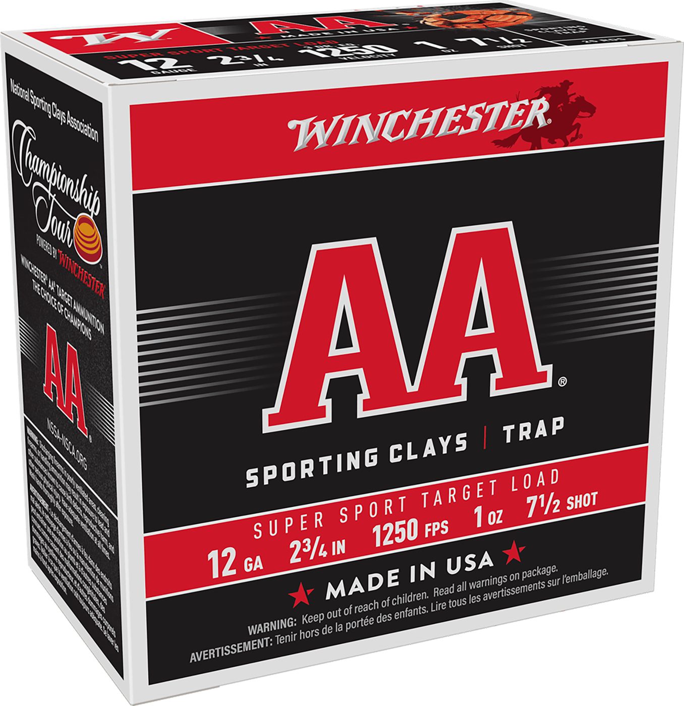 Winchester Ammunition Ammo AASC12507 Super Sport Clay 12 Gauge 2.75in 1oz 7