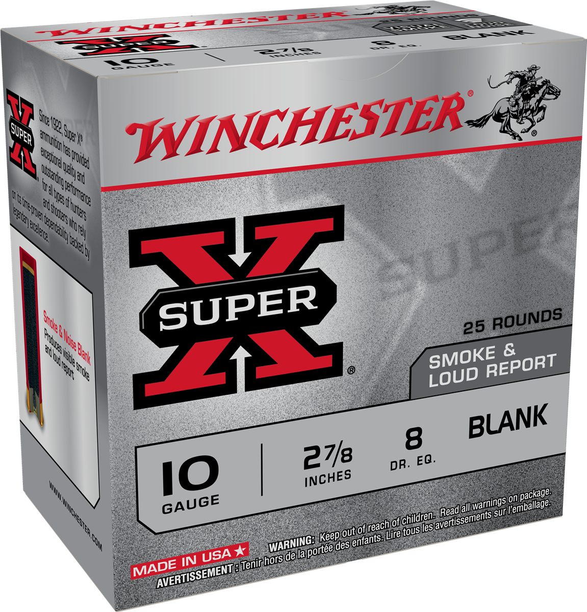 Winchester Ammunition 10 GA 2-7/8in Super-X Blank - Smoke Noise 25 RD/BX BX