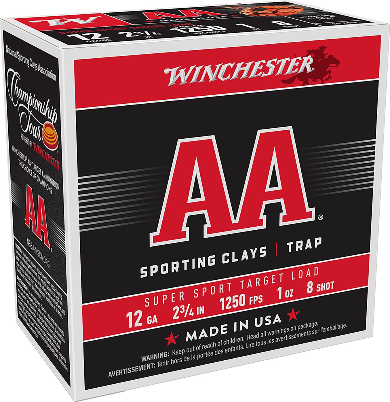 Winchester Ammunition Ammo AASC12508 Sporting Clay 12 Gauge 2.75in 1oz 8 Sh