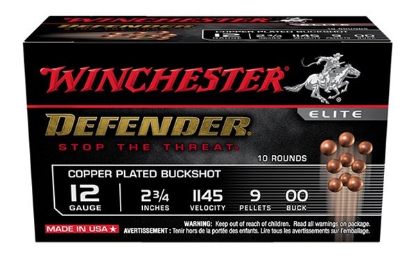 Winchester Ammunition Ammo SB1200PD Defender 12 Gauge 2.75in 9 Pellets Copp view 3