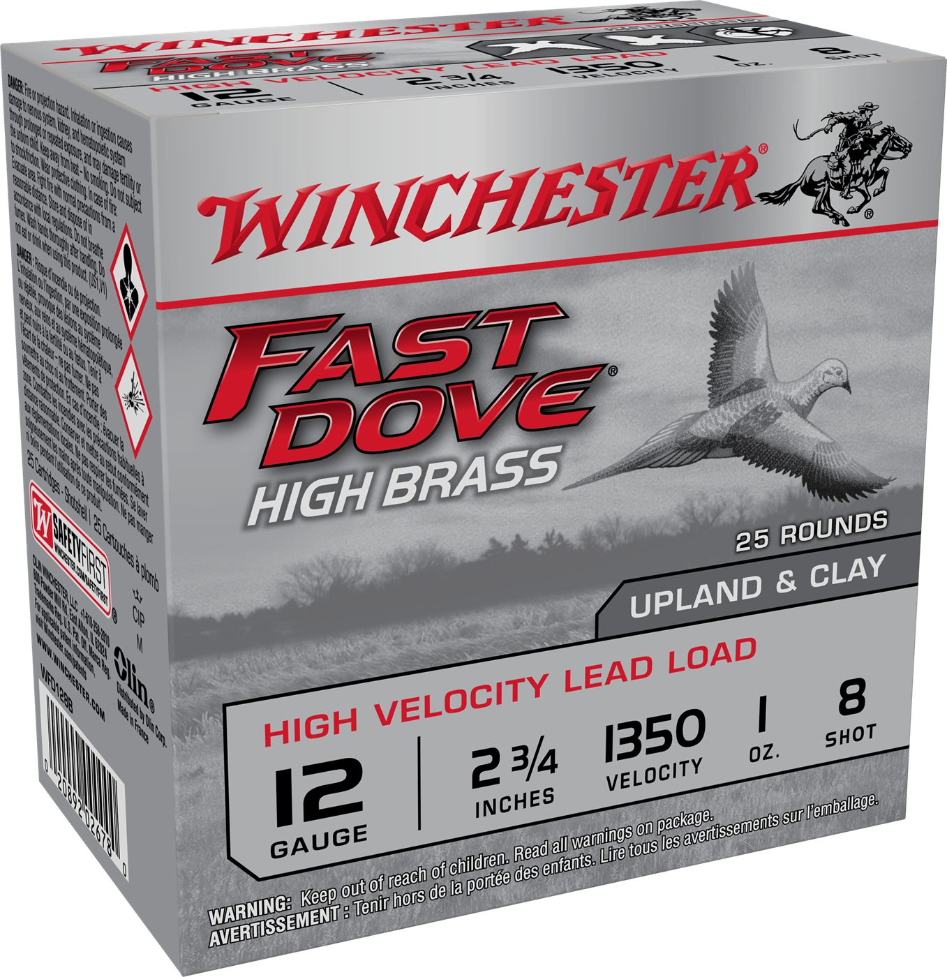 Winchester Ammunition Ammo WFD128B Fast Dove Clay High Brass 12 Gauge 2.75i