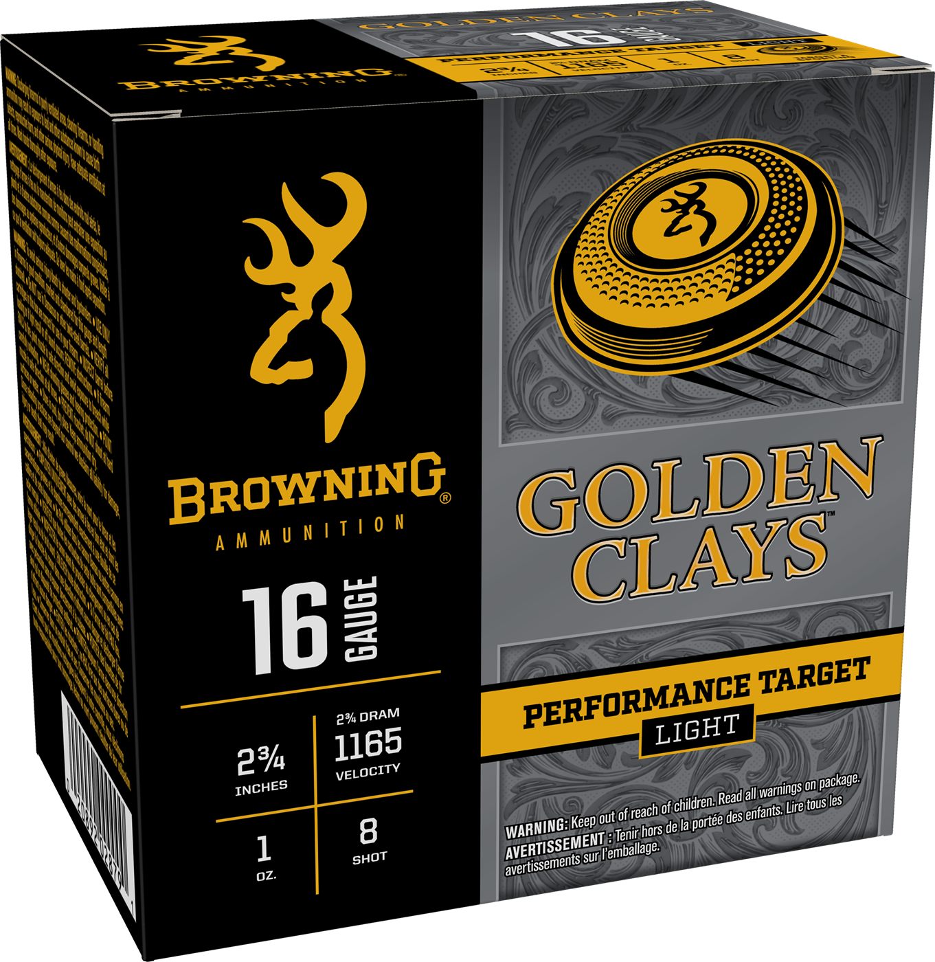 Browning Ammunition Ammo BGC168 Golden Clays 16 Gauge 2.75in 1oz 8 Shot 25