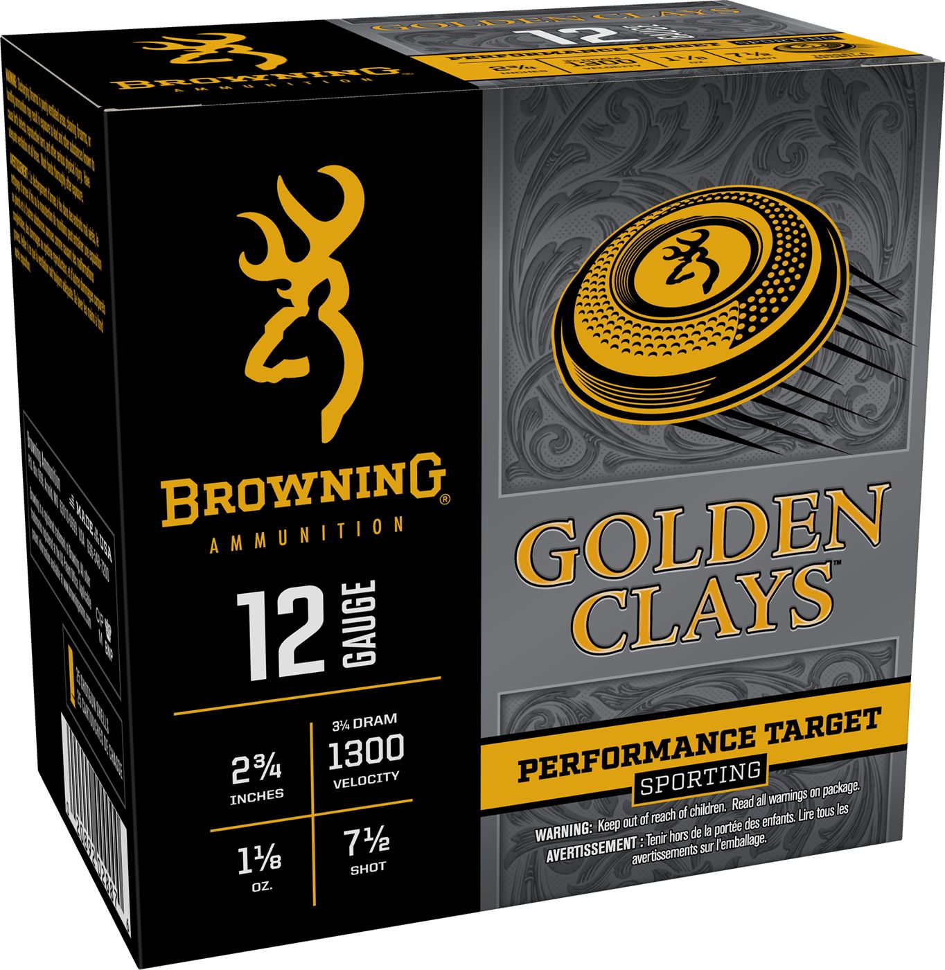 Browning Ammo BGC12SC7 Golden Clays  12Gauge 2.75" 1 1/8oz 7.5Shot 25 Per Box/10 Case