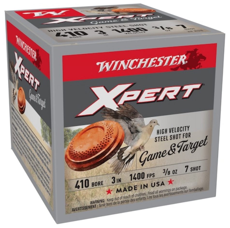 Winchester Ammo Xpert Steel Shotshells 410 ga 3in 3/8 oz 1400 fps 7 25/ct