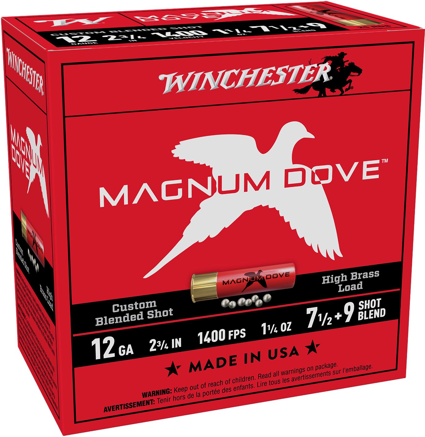 Winchester Ammunition Ammo MD1279 Magnum Dove 12 Gauge 2.75in 1 1/4oz 7.5/9