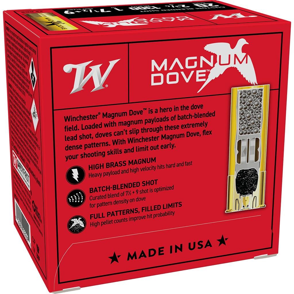 Winchester Ammo MD2079 Magnum Dove 20 Gauge 2.75in 1oz 7.5/9 Shot 25 Per Bo view 2