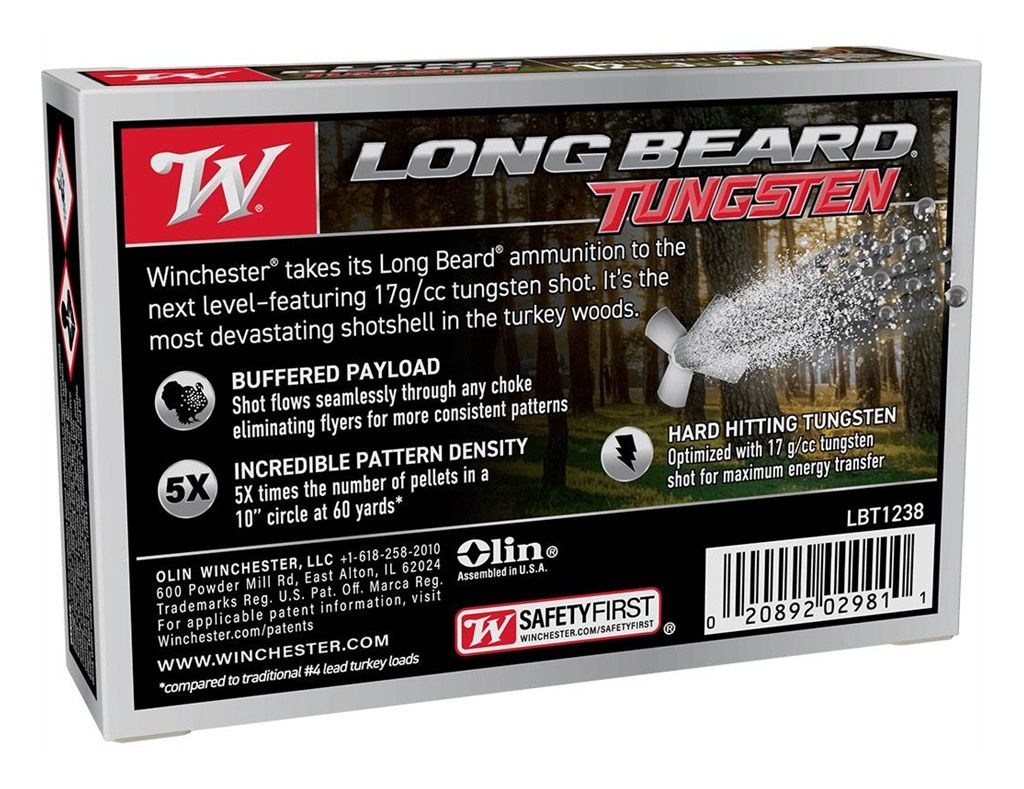 Winchester Ammunition Long Beard Tungsten Shotshell 12ga 3in 2-1/4oz 1100 f
