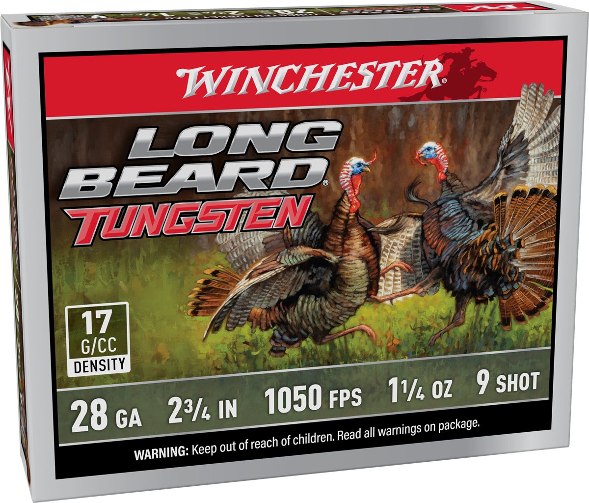 Winchester Long Beard Tungsten Shotshell 28ga 2-3/4in 1/4oz 1150 fps 9 5/ct