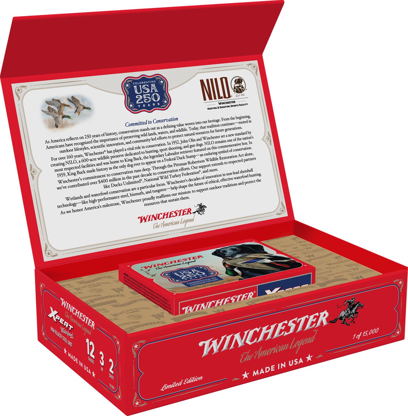 Winchester Ammunition Ammo WEX12250 USA 250th Commemorative Box Series 12 G
