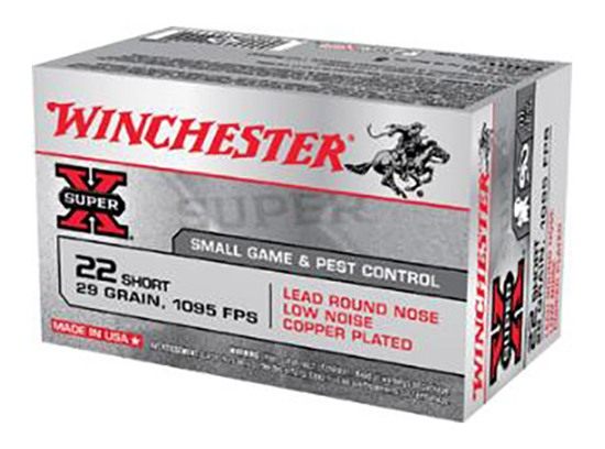 Winchester Ammo X22S Super X 22 Short 29gr Lead Round Nose Low Noise Copper