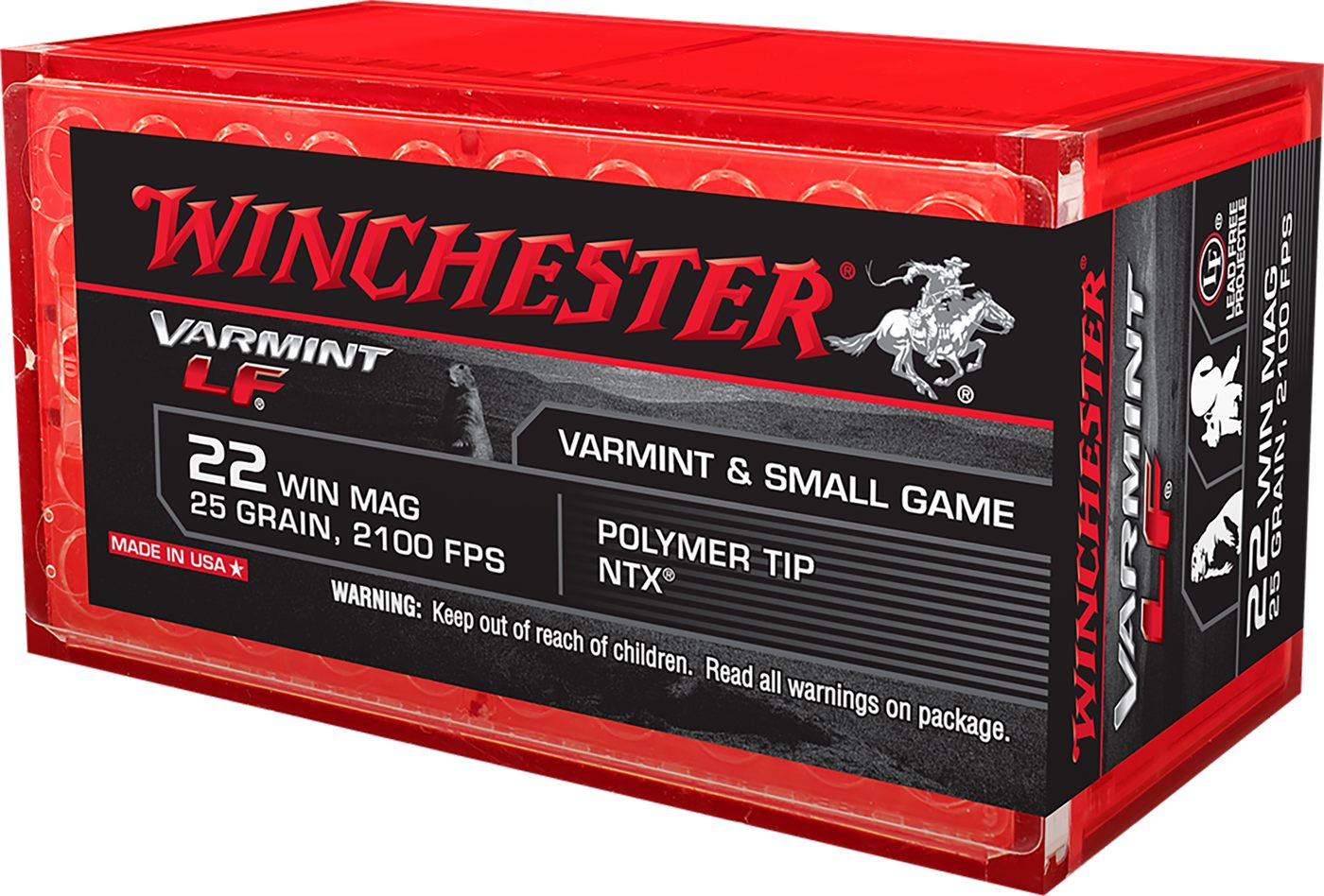 Winchester Ammo X22MHLF Varmint LF 22WMR 25gr Polymer Tip NTX 50 Per Box/40
