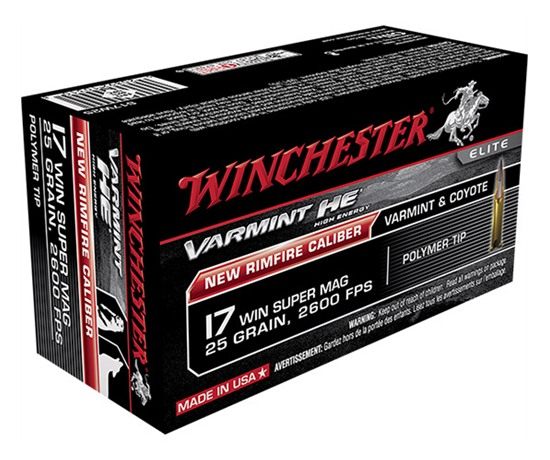Winchester Ammunition Varmint Rimfire Rifle .17 WSM 25 gr. V-MAX 2600 fps 5