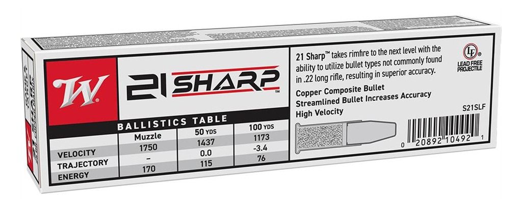 Winchester Ammunition Game Target Copper Matrix Rimfire 21 Sharp 25gr Solid view 2