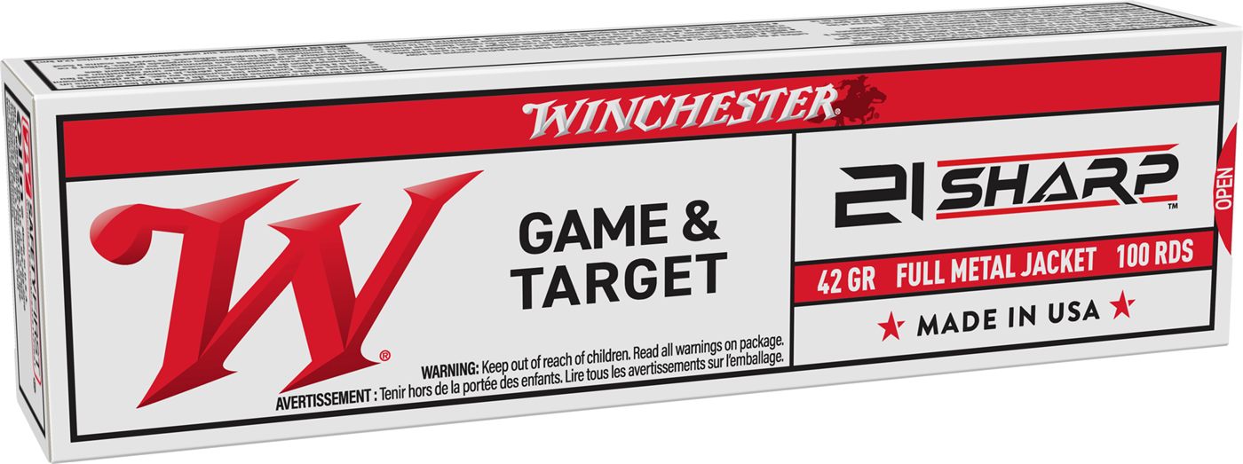 Winchester Ammunition Ammo USA21 21 Sharp 37gr Full Metal Jacket 100 Per Bo view 2