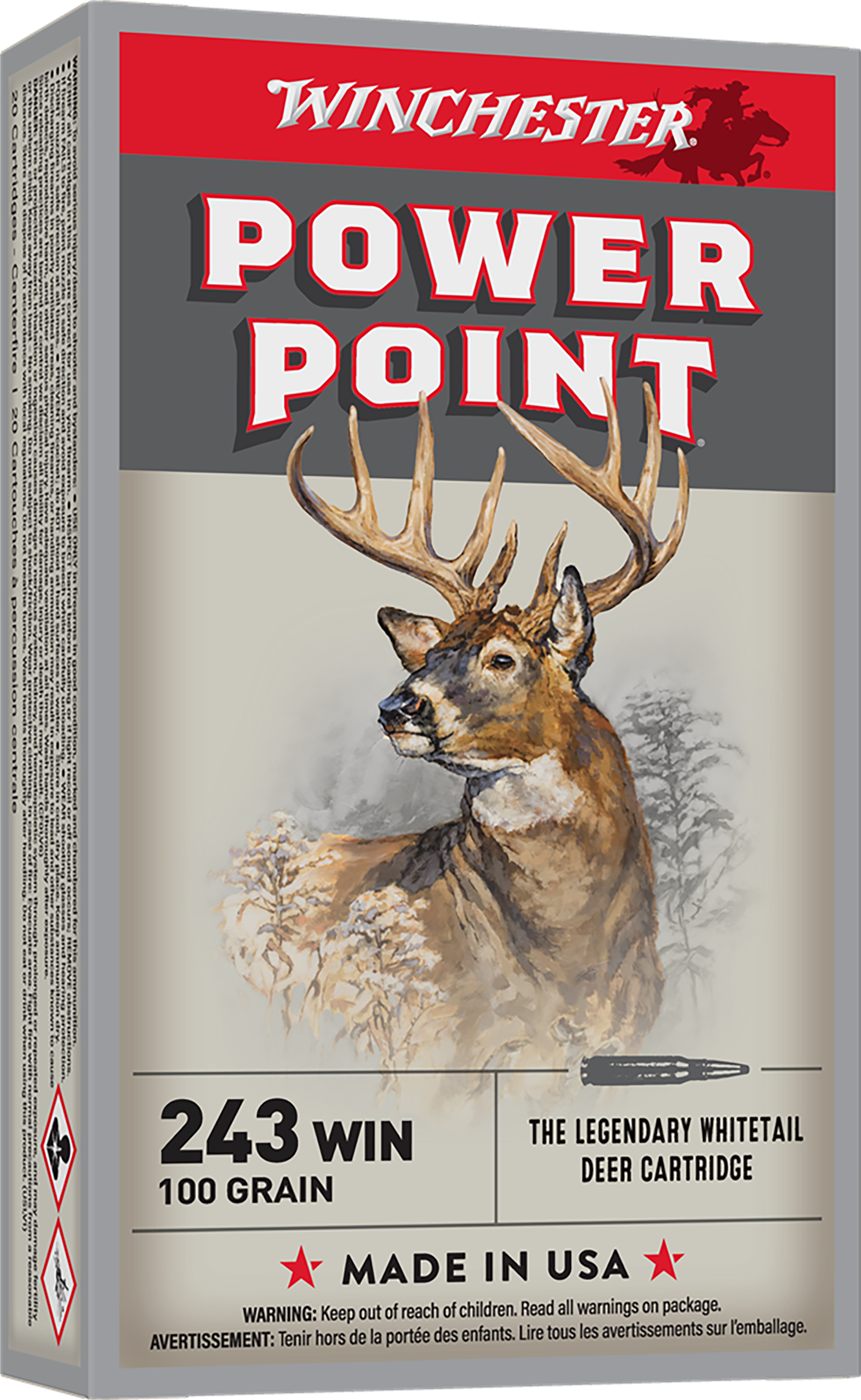 Winchester Ammunition Power Point Rifle .243 100 gr. JSP 2960 fps 20/ct