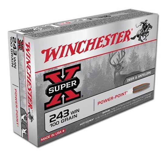 Winchester Ammunition Power Point Rifle .243 100 gr. JSP 2960 fps 20/ct view 2