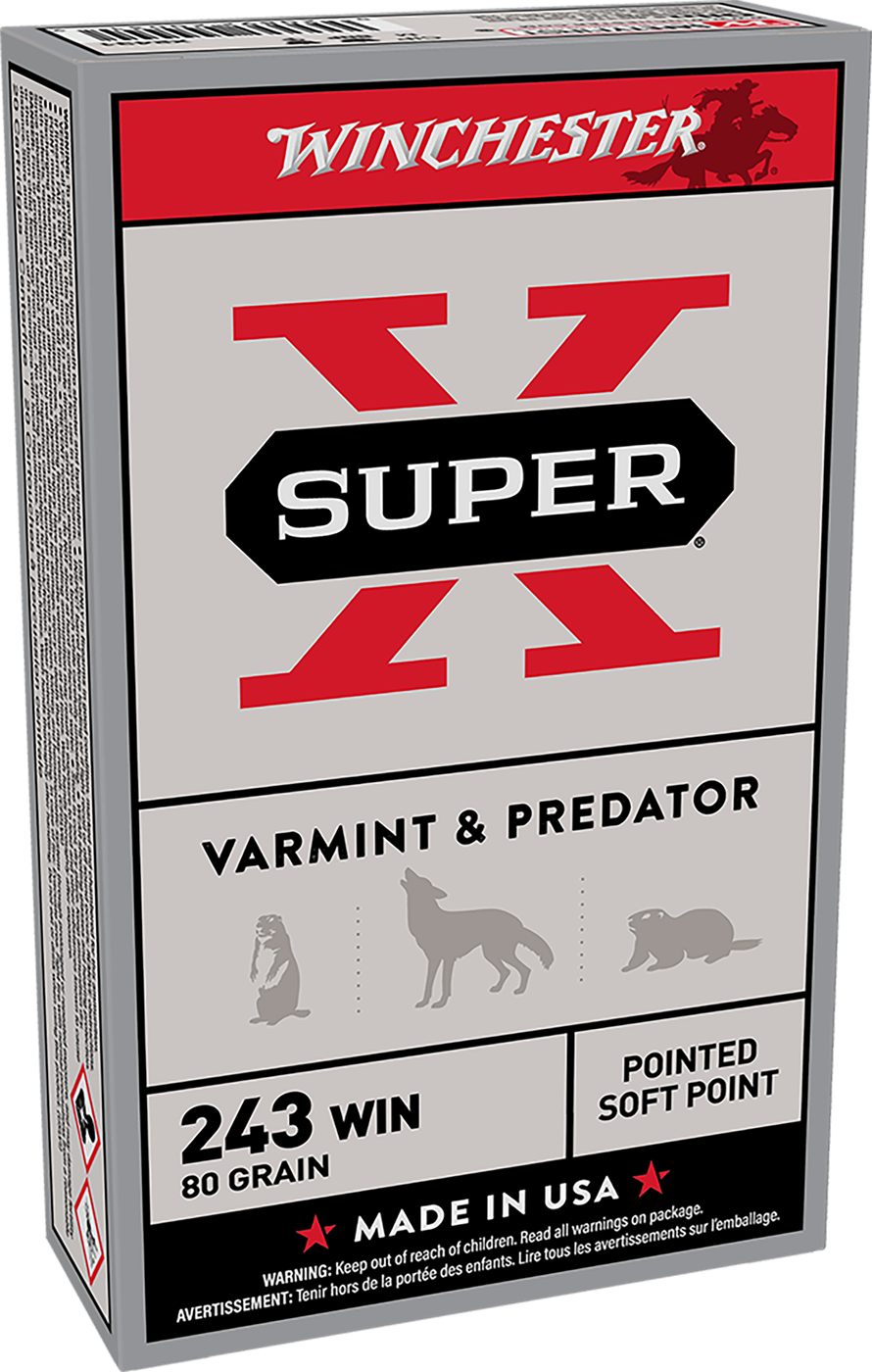 Winchester Ammunition Ammo X2431 Super X 243 80gr Jacketed Soft Point 20 Pe