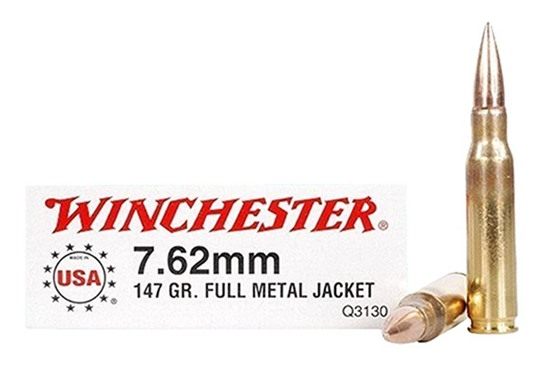 Winchester Ammo USA Rifle Ammunition 7.62 Nato 147 gr FMJ 2750 fps 20/ct view 2