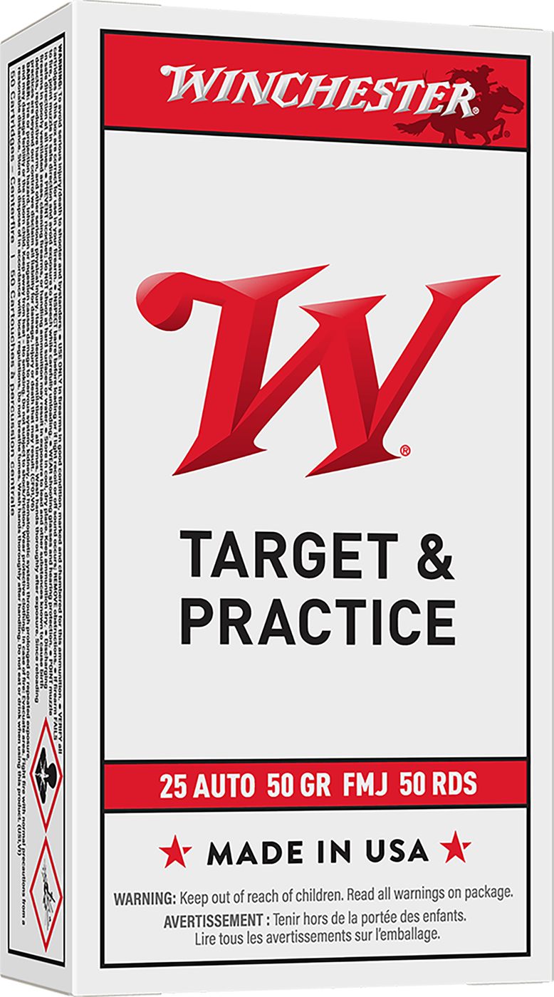 Winchester Ammunition Ammo Q4203 USA 25ACP 50gr Full Metal Jacket 50 Per Bo