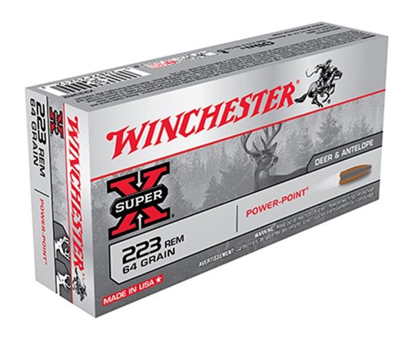 Winchester Ammunition Power Point Rifle .223 Rem 64 gr. PSP 3020 fps 20/ct view 3