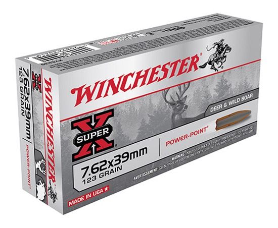 Winchester Ammo Super-X Rifle Ammunition 7.62x39mm 123 gr. SP 2365 fps 20/c view 2