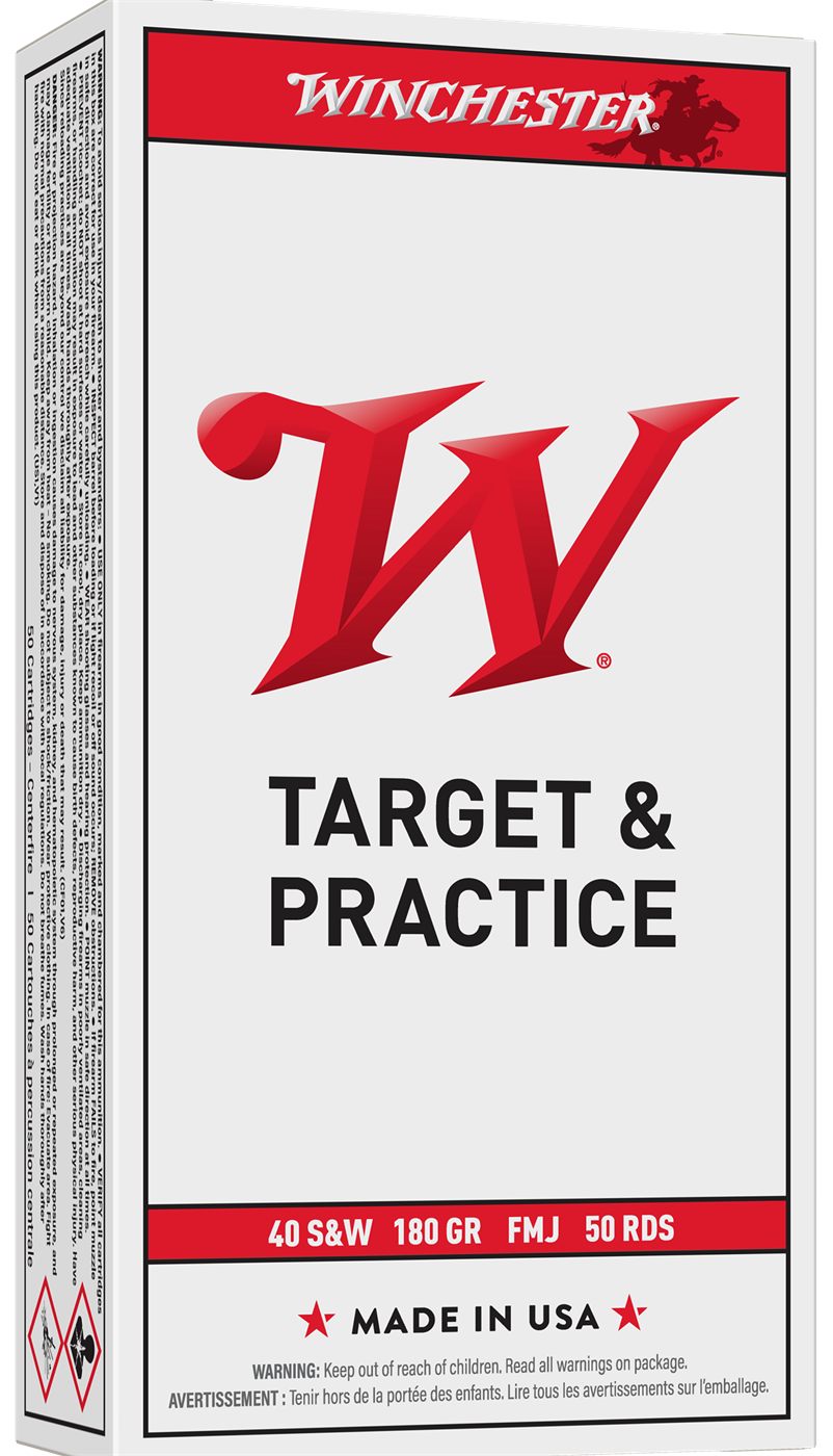 Winchester Ammunition Ammo Q4238 USA 40S W 180gr Full Metal Jacket 50 Per B