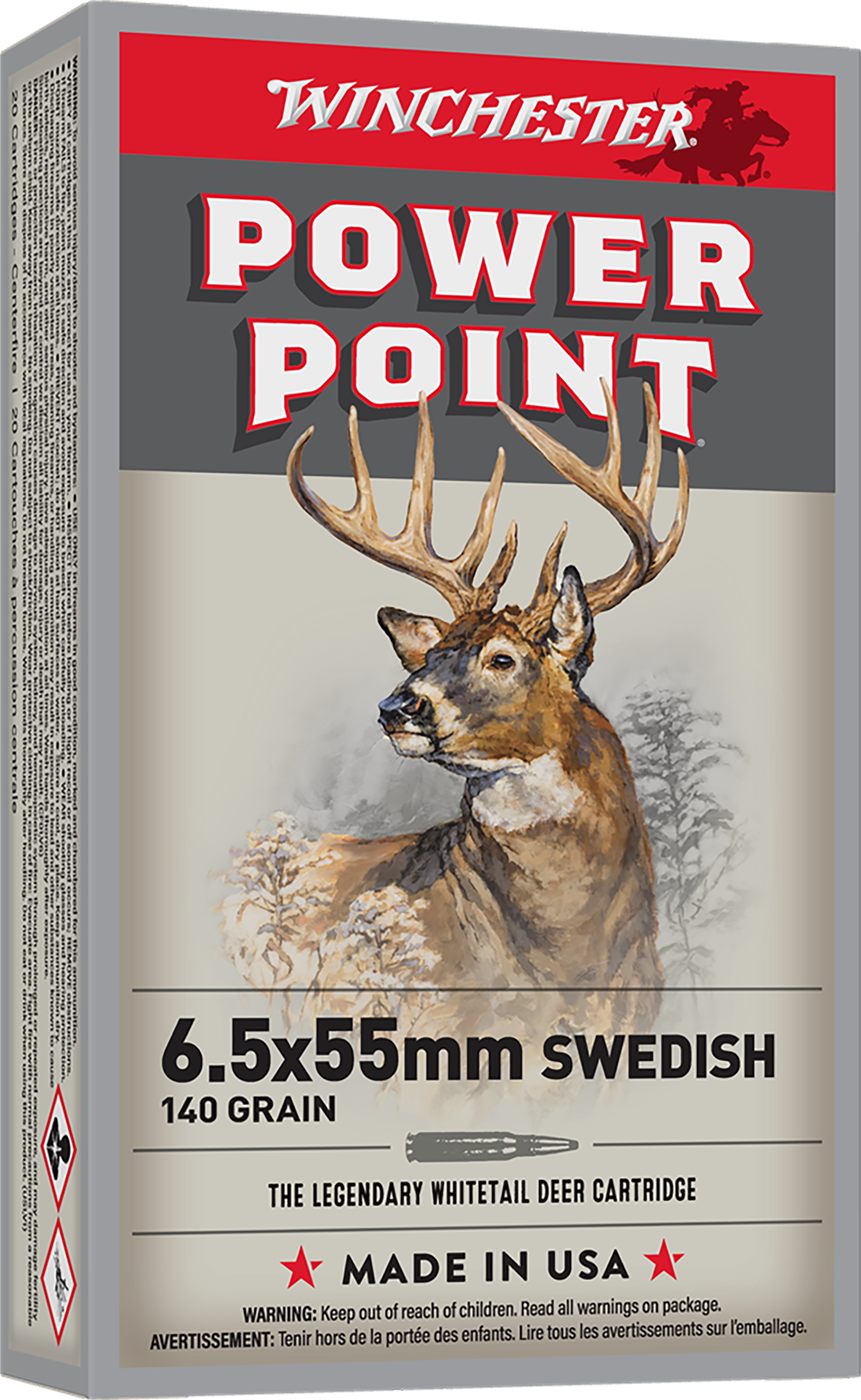 Winchester Ammunition Ammo X6555 Power-Point 6.5x55 Swedish 140gr 20 Per Bo