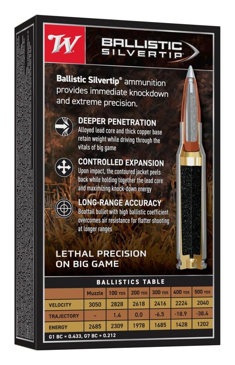 Winchester Ammunition Ammo SBST270 Ballistic Silvertip 270 130gr Rapid Cont